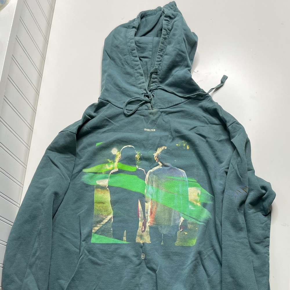 Turquoise hoodie, good condition, size extra large